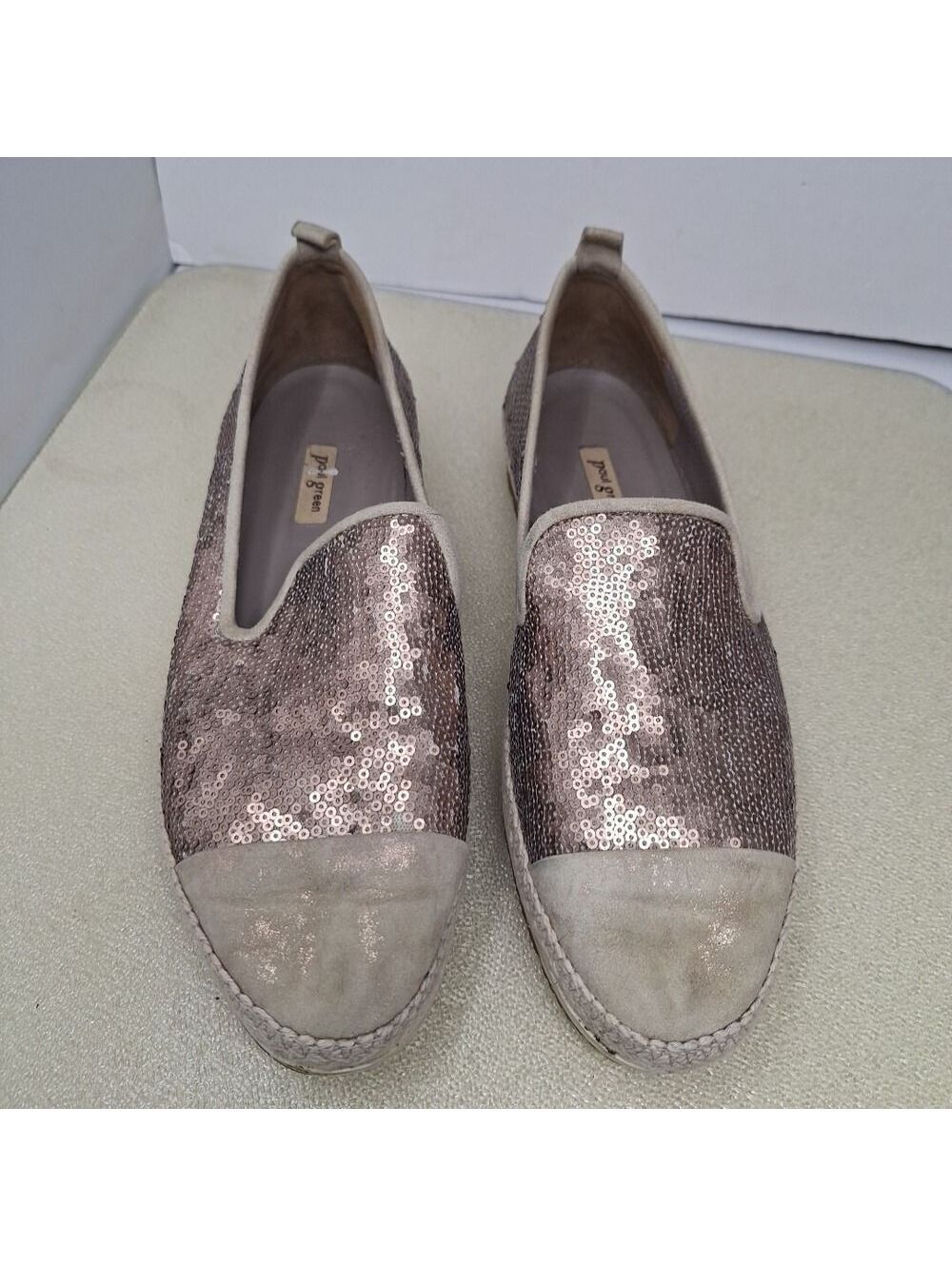 Paul Green Joaquin Sequin Espadrilles Suede Toe Size 8.5